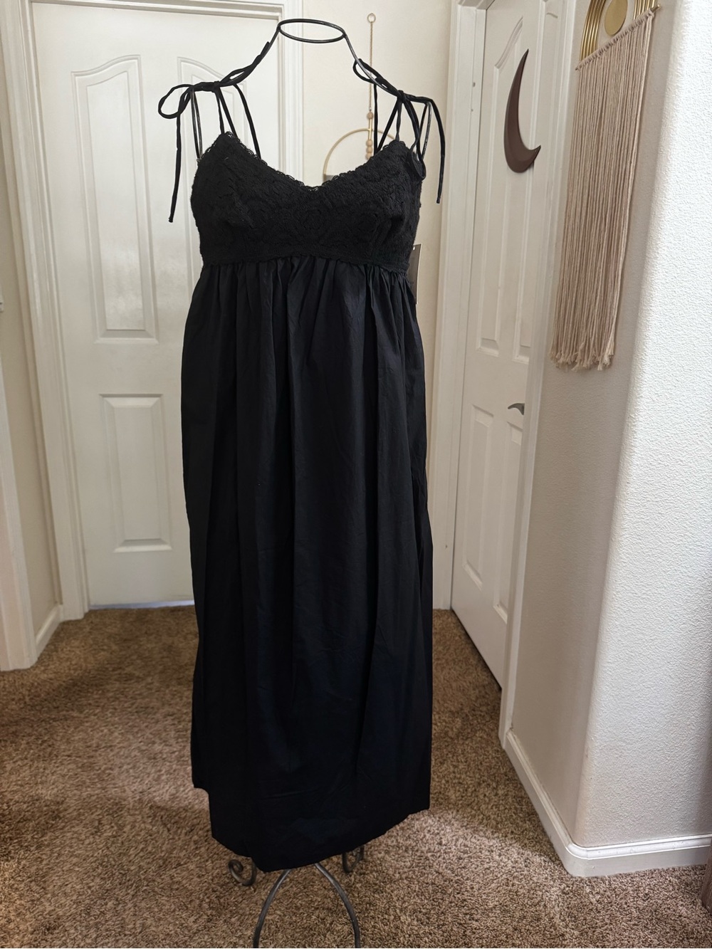 a new day Black Maxi Tie-Shoulder Sundress